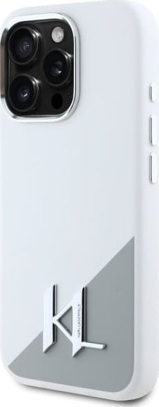 Kapak telefoni Karl Lagerfeld Silicone Initial Logo për iPhone 16 Pro Max 6.9", MagSafe, i bardhë