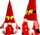 Figurinë dekorative Saska Christmas Santa Gnome, 40cm, me fjongo të artë
