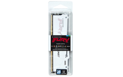 Memorie RAM Kingston Fury Beast RGB, 16GB, DDR5, 6000MT/s, CL36, e bardhë