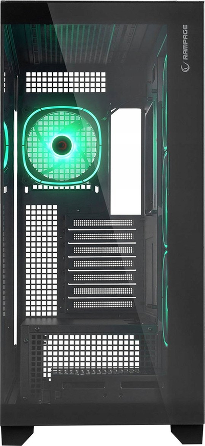 Kuti kompjuteri Rampage Hydra V1, ARGB Fan Hub, 4x USB C USB A, e zezë