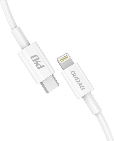 Kabllo karikimi Dudao L6X, Type C në Lightning, 1m, 18W, e bardhë