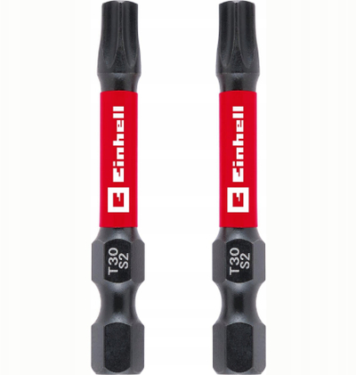 Set bit Torx Einhell Curved T30 S2, 50mm, 2 copë, të zeza
