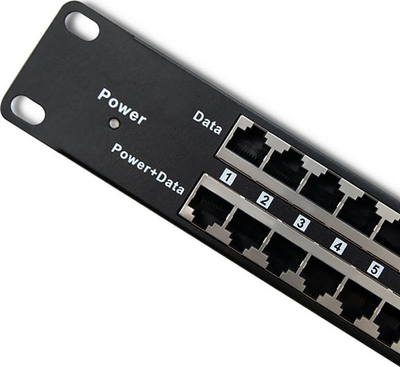 Patch panel Qoltec Rack, 24 porta Passive PoE, 48V, i zi