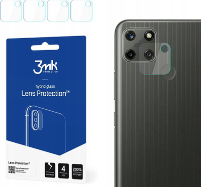 Xham mbrojtës kamere 3mk Lens Protection për Realme C25Y, xham hibrid, set me 4 copë, transparent