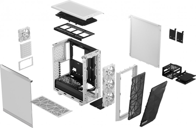 Kasë Fractal Design Meshify 2 Compact RGB, e bardhë, Midi Tower