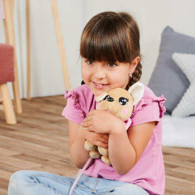 Lodër pellushi Simba ChiChi LOVE Loomy, qenush interaktiv me telekomandë, 20 cm, bezhë rozë
