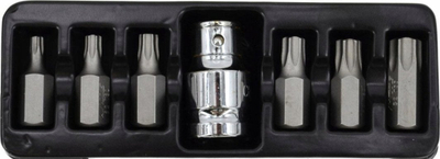 Set bite Torx AWTools AW35110BL, 7 copë T25 T55, me adapter