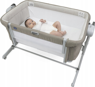 Страничен креветче Chicco Next2Me Magic Evo, прилагодливо, со мрежа за проветрување, Desert Taupe