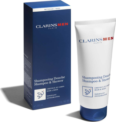 Xhel dushi Clarins Men Hair and Body Shampoo, 200ml, për trup edhe flokë