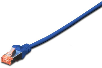 Мрежен кабел Дигитус Пачкорд CAT6 S-FTP, 1 m, сет 10 парчиња, сина боја