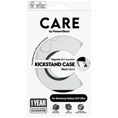 Mbulesë telefoni PanzerGlass CARE Kickstand Case për Samsung Galaxy S23 Ultra, transparente