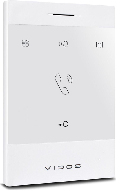 Stacion i brendshëm video‑interfon Vidos IPX M110 U, PoE 12V DC, pa duar, i bardhë