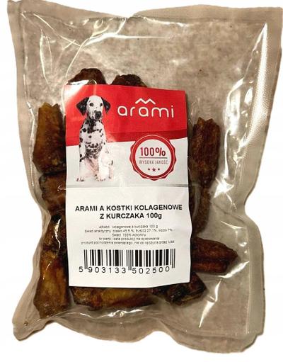Shpërblim për qen Arami Collagen Cubes, mish pule, 100 g
