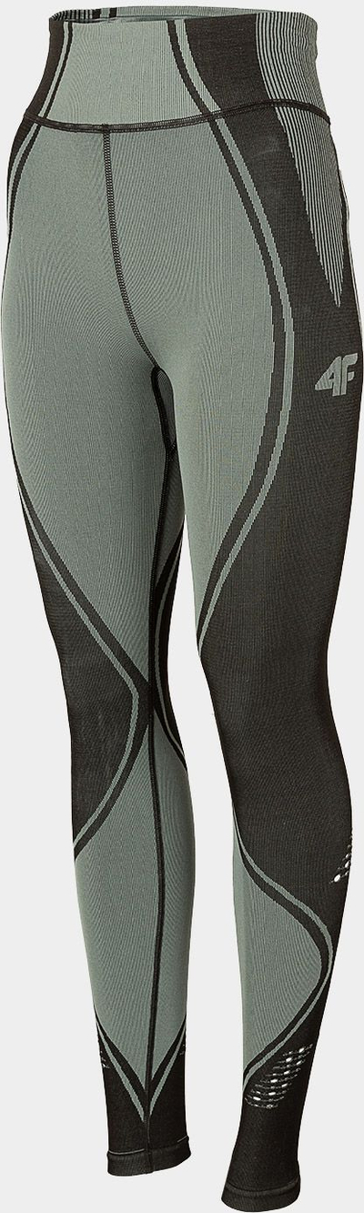 Спортски хеланки 4F Ern Color, висок струк, еластичен материјал, сиво со црно