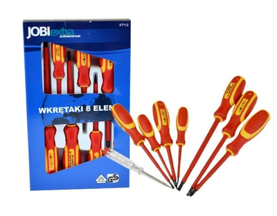 Set kaçavidash VDE JOBIextra XT112, 8 copë, elektrik, portokalli
