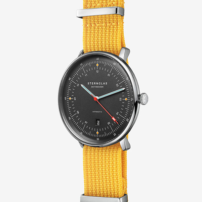 Orë dore për meshkuj Sternglas Limited Edition Hamburg Edition Neuwerk Automatik S02-HHN11-FI01, e verdhë/ e zezë