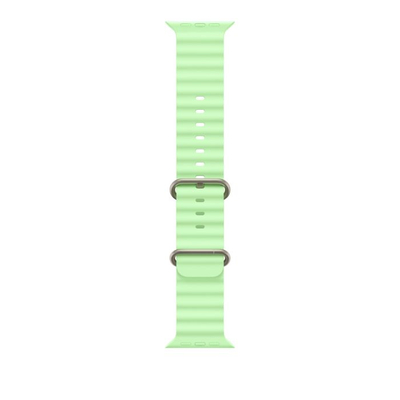 Apple Watch 49mm Band, Neon Green Ocean Band Extension, Natural Titanium Finish