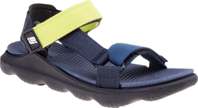 Sandalë fëmijësh Bejo Mileri Jrg, shollë me amortizim, rripa me ngjitës, e zezë navy dhe e verdhë