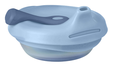 Enë ushqimi për bebe b.box Fill and Feed Bowl, silikoni, me kapak antirrjedhje, rozë blush