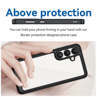 Маска за телефон Hurtel Outer Space за Samsung Galaxy S25 Edge, флексибилна TPU рамка, заден дел PC, црна