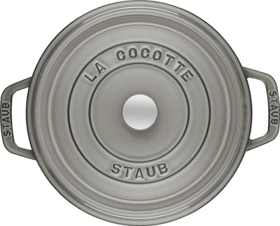 Tenxhere gize Staub Round Cocotte, 26cm, rreth 5L, gri grafit