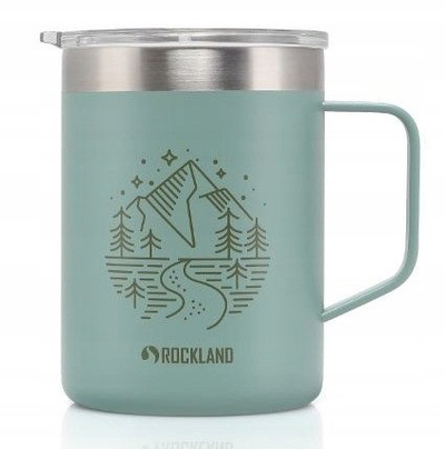 Filxhan termik Ter Camp Mug, i izoluar, kapak kundër derdhjes, jeshil