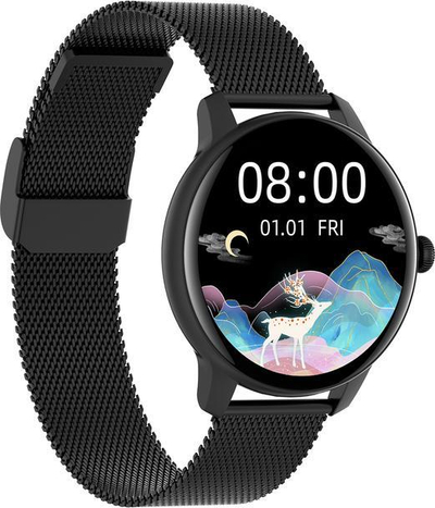 Set smartwatch për femra G. Rossi SW-020, ekran 1.28", IP68, i zi