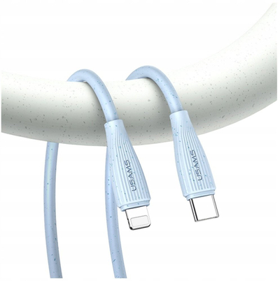 Kабел USB Usams Green Series SJ717, USB-C во Lightning 1m, 30W, розова