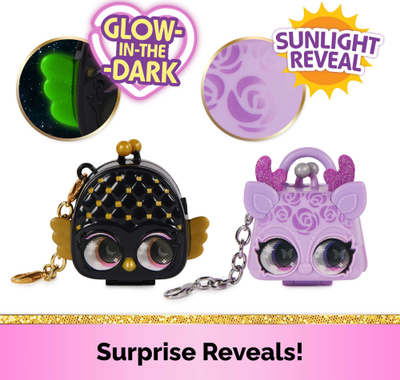 Aksesor çante Purse Pets Night and Day Divas Luxey Charms, me medaljon dhe pasqyrë, stile nga më të ndryshmet