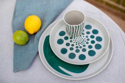 Set pjata Koziol Plate Connect Monstera, 20.5cm, set 4 copë, shumëngjyrëshe