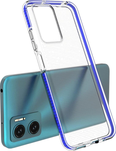 Maskë silikoni Hurtel Spring Case për Xiaomi Redmi 10, transparente, me kornizë rozë të çelët