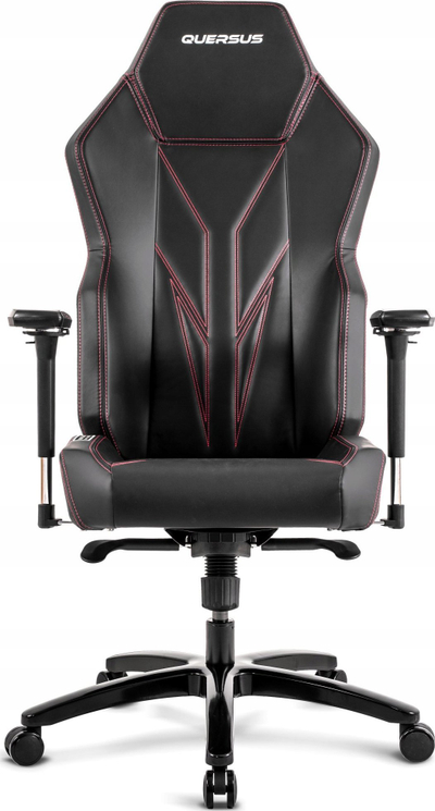 Karrige lojrash QUERSUS VAOS.2.3 Red Accent, mekanizëm SYNCHRO, mbështetëse 4D, e zezë me të kuqe