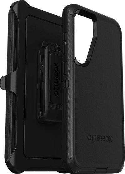 Këllëf telefoni OtterBox Defender për Galaxy S24 Plus, mbrojtje e fortë, me klips rripi, i zi