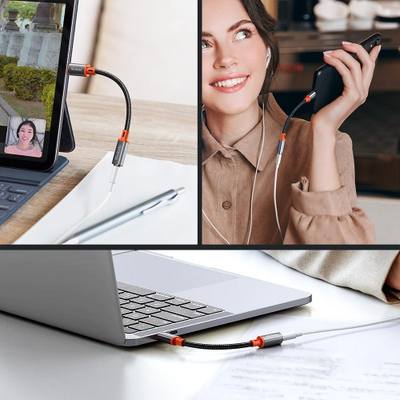 Adapter audio Mcdodo USB C në AUX 3.5mm, DAC, i zi