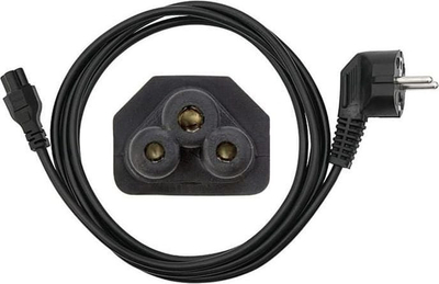 Kabllo rryme Blow Power Connector, Cloverleaf, 1.5m, e zezë