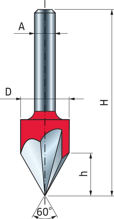 Фреза V-жлеб Freud F03FR01633, Ø12.7mm, Q8, за дрво