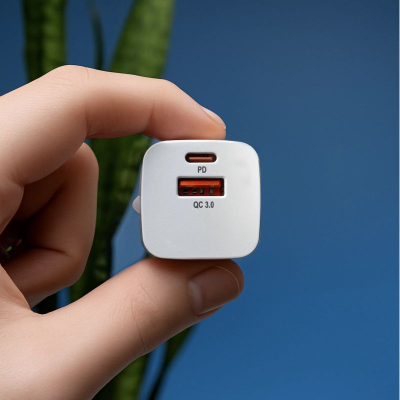 Karikues për në prizë Wozinsky CMWCW, 20W, USB C dhe USB A, i bardhë