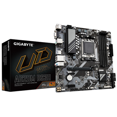 Pлука ам Gigabyte A620M DS3H (rev. 1.0), Micro-ATX, AM5, DDR5, црна