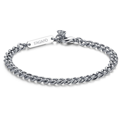 Машка хривна S`Agapõ Ripple SRP19, 21cm, сребрена