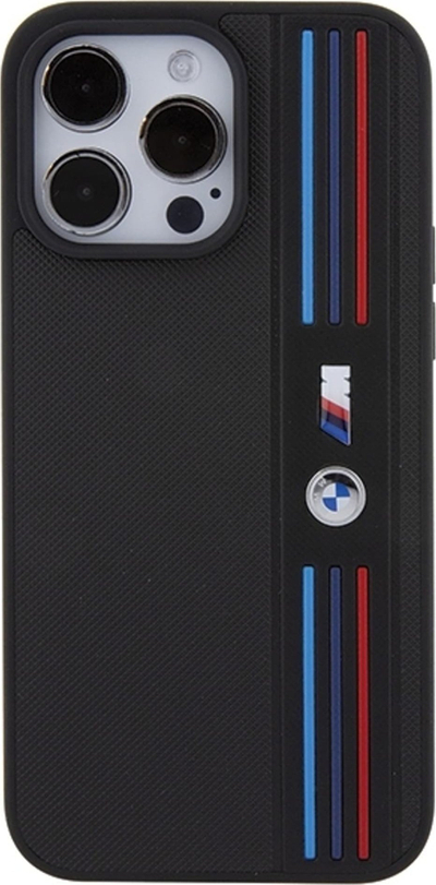 Mbulesë telefoni BMW M Collection BMHCP15L22PPMK për iPhone 15 Pro 6.1\", polikarbonat me lëkurë eco, e zezë