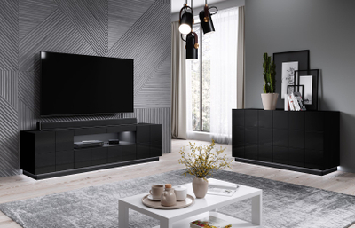 Kabinet TV Cama Meble Reja, MDF, 160 cm, i zi