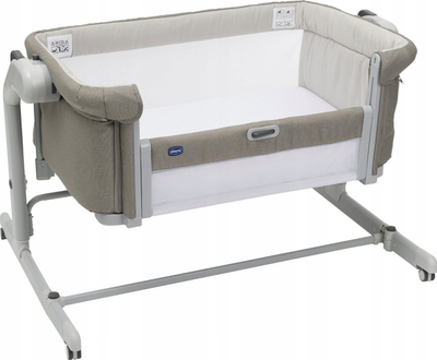 Страничен креветче Chicco Next2Me Magic Evo, прилагодливо, со мрежа за проветрување, Desert Taupe