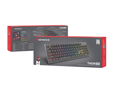 Tastierë lojrash Genesis THOR 303, Outemu Red, RGB LED, US, e zezë