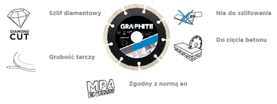 Disk prerës diamanti Graphite 57H616, 115mm, 22.2mm, i argjendtë