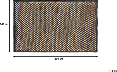 Tapet Beliani GERCE, lëkurë dhe jutë 140x200 cm, i zi