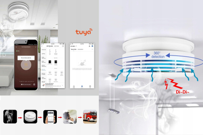 Detektor tymi Tuya WiFi, smart, me sirenë 90 dB, i bardhë