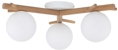 Lampë tavani SHERON WHITE 5308, 3 llamba, dru dekorativ, e bardhë