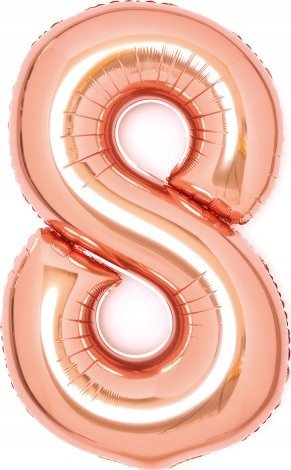 Balonë heliumi në formë numri 8 rose gold