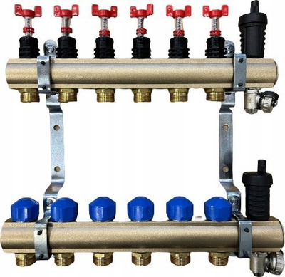 Manifold ngrohje KRPTp-6, 1", 6 dalje G3/4", bronz