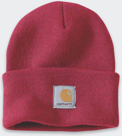 Шапка Carhartt плетена со свиткан раб, акрилна, дебела, беж